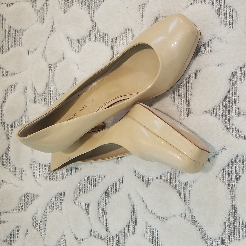EVERYTHING MUST GO SALE!! BEST OFFER. S 11 Antonio Melani beige platform heels. - Picture 3 of 5